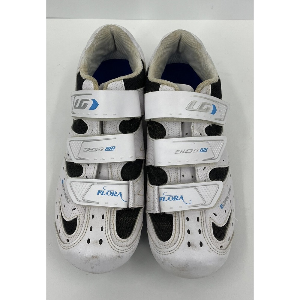 Flora Women's White Athletic Cycling Shoes with Velcro Straps